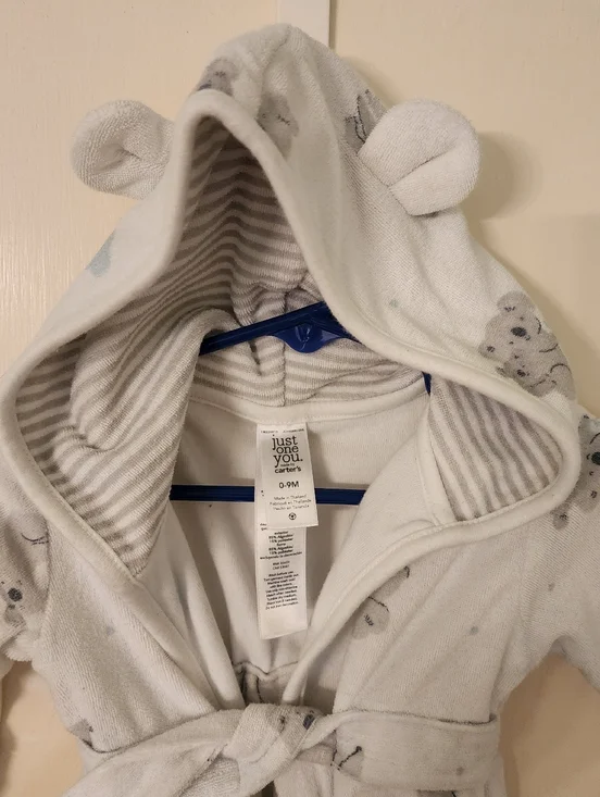 4/$20 - Carter's Baby Bath Robe Koala Bear- 0-9 Months - Picture 3 of 4